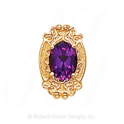 GS483 AMY - 14 Karat Gold Amethyst Slide 
